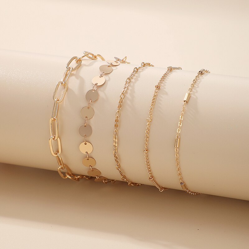 Docona-Conjunto de pulseras de aleación de Metal multicapa para mujer, brazalete bohemio de cristal y piedra media luna, corazón, hoja de árbol, joyería de boda, 9 estilos: 15187