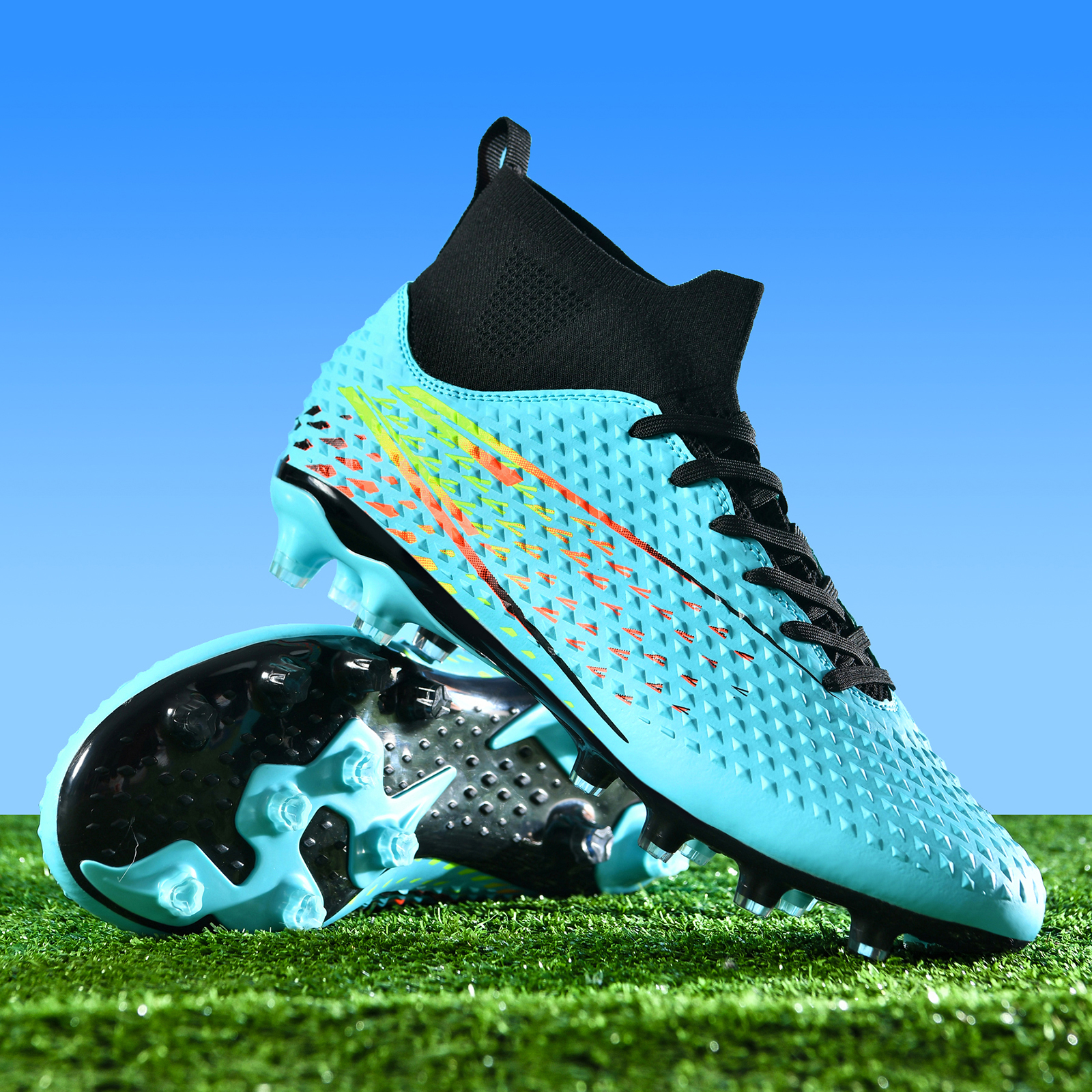 Voetbalschoenen voor heren Casual voetbalschoenen Volwassenen Professioneel voetbal Tiener Antislip buitensportschoenen Nieuw: Blauw / 35