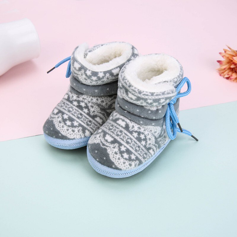 Winter Warm Baby Snow Boots Plus Velvet Toddler Boots Baby Shoes Newborn Soft Sole Anti-slip Crib Shoes Y13