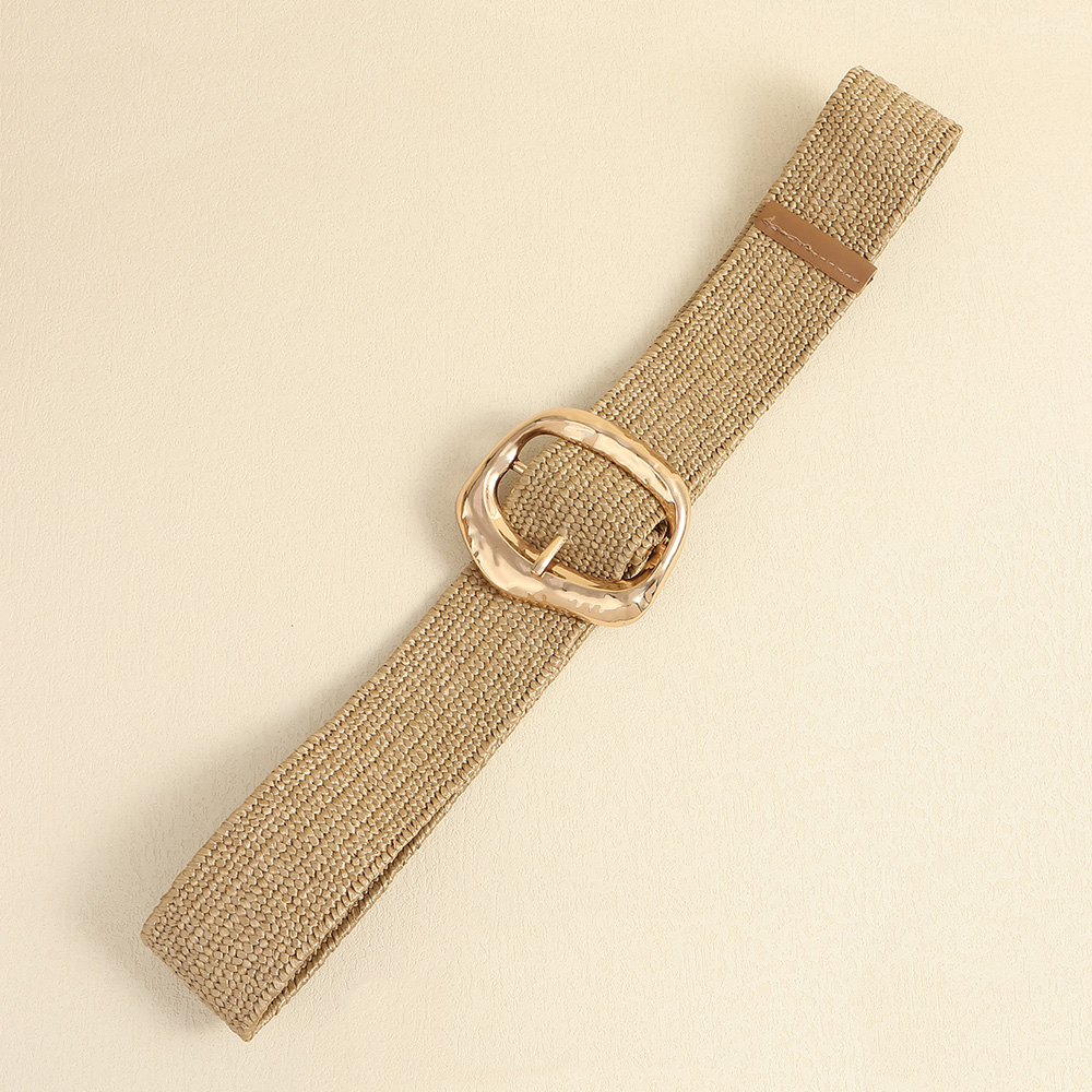 Nueva vestido elástico dorado cinturón ancho avanzado cintura decorativa exageración geométrica