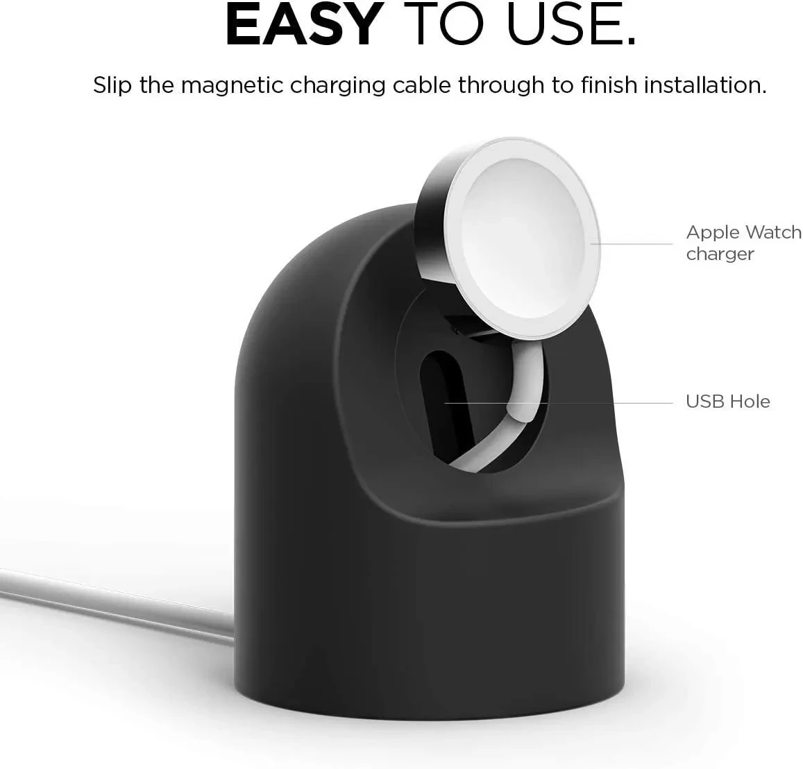 Soporte de cargador para Apple Watch Series 10, 9, 8, Ultra 7, 6, 5 SE 4, estación de carga, soporte de silicona, soporte de Cable de carga Iwatch