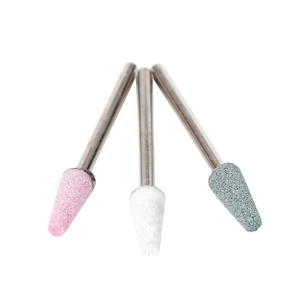 3PCS/Lot Shank 2.34mm Cone flat Grinding Accessories Native Silicon carbide Carborundum Polishing Grinding Head Wheel Tool
