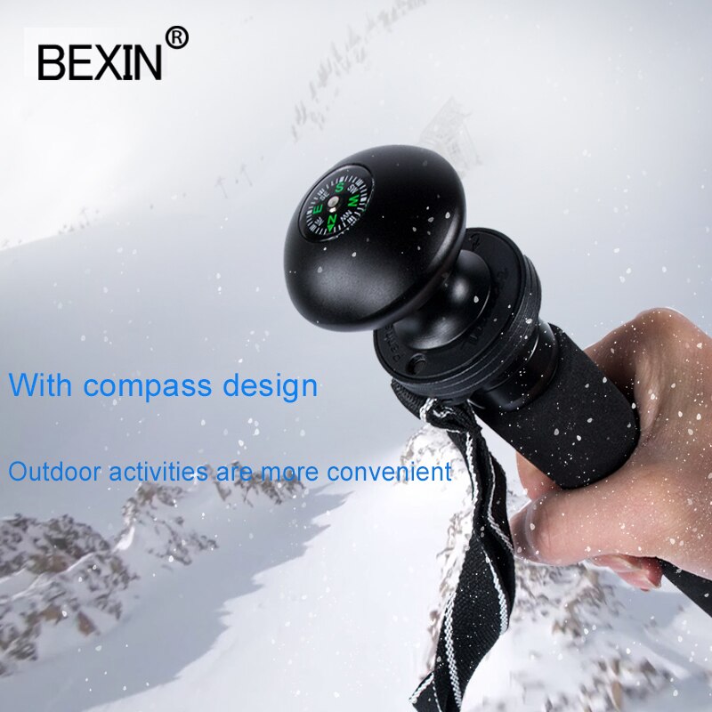 The camera monopod can be used as a walking stick with a compass monopod camera stand
