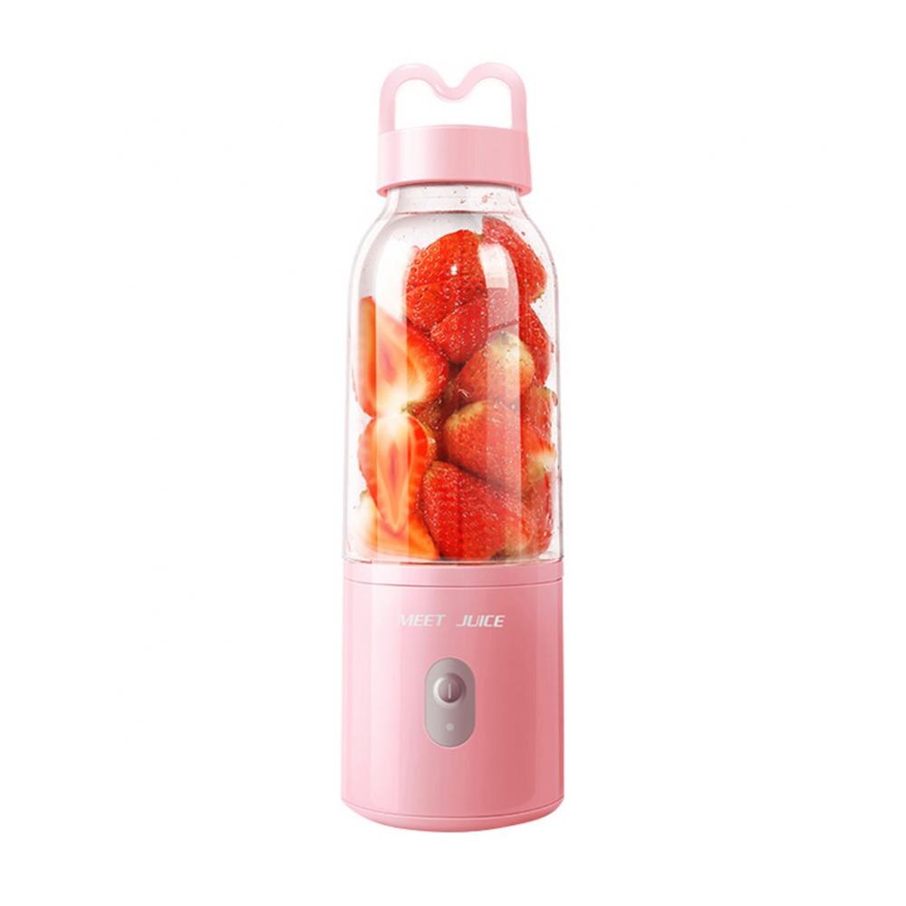 Presse-agrumes électrique Portable de 500ml, mélangeur de fruits, bouteille d'extraction Rechargeable, accessoires de cuisine: Rose