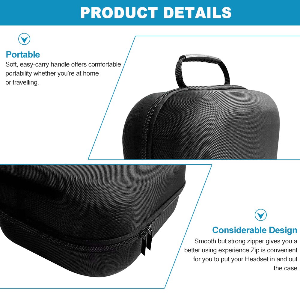 Vr-zubehör, virtual reality, schwarze, tragbare gaming-schutztasche, stoßfeste aufbewahrungstasche für den außenbereich für oculus quest 2