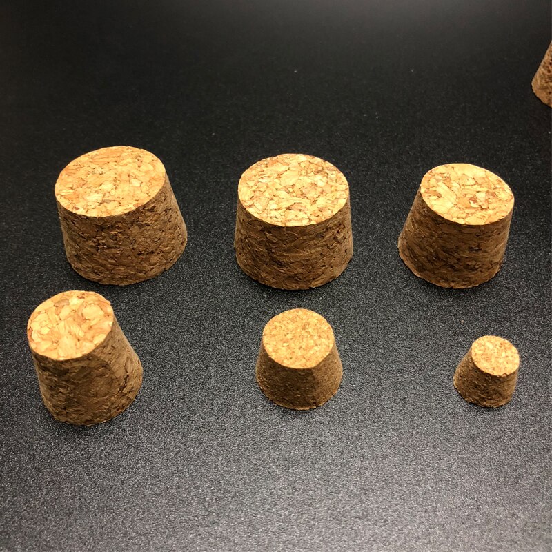 100pcs Top DIA 7.5mm to 30mm Wooden Cork Lab Glass Bottle Stopper Kettle Pudding Bottle Cork Cap Burette Tube Wood plug