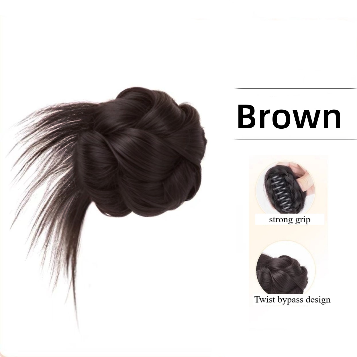 Moños para el cabello para mujer, extensiones De cabello con cabeza De bola, Extensiones De Cabello, pelucas De cola De caballo naturales,: Blanco