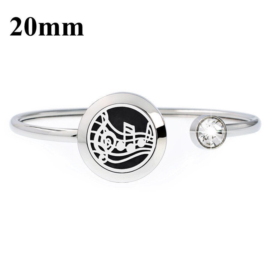 20mm 316L stainless steel Magnetic Aromatherapy locket Essential oil diffuser bangles bracelet free 10pcs pads: GQ037