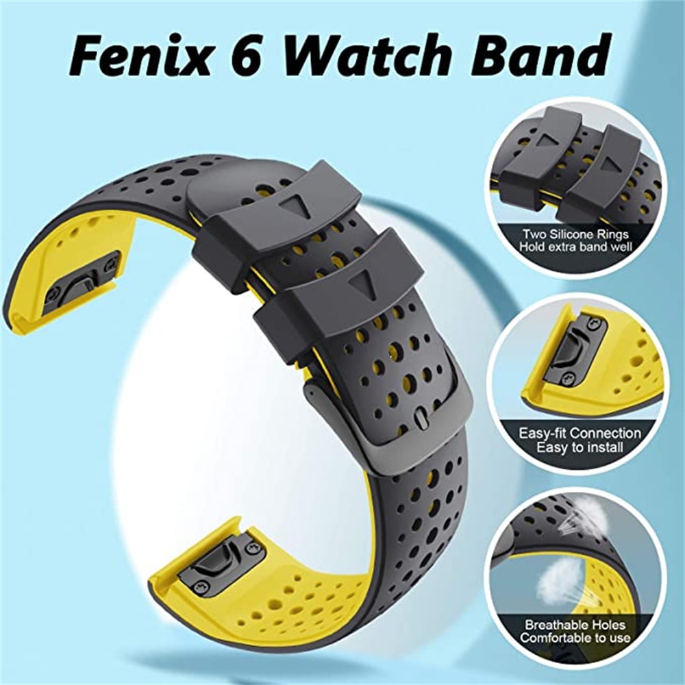 Anbest Siliconen Horloge Band 22Mm Breedte Vervanging Band Voor Fenix 6 5 5 Plus 6 Pro Band Voor Forerunner 935 945
