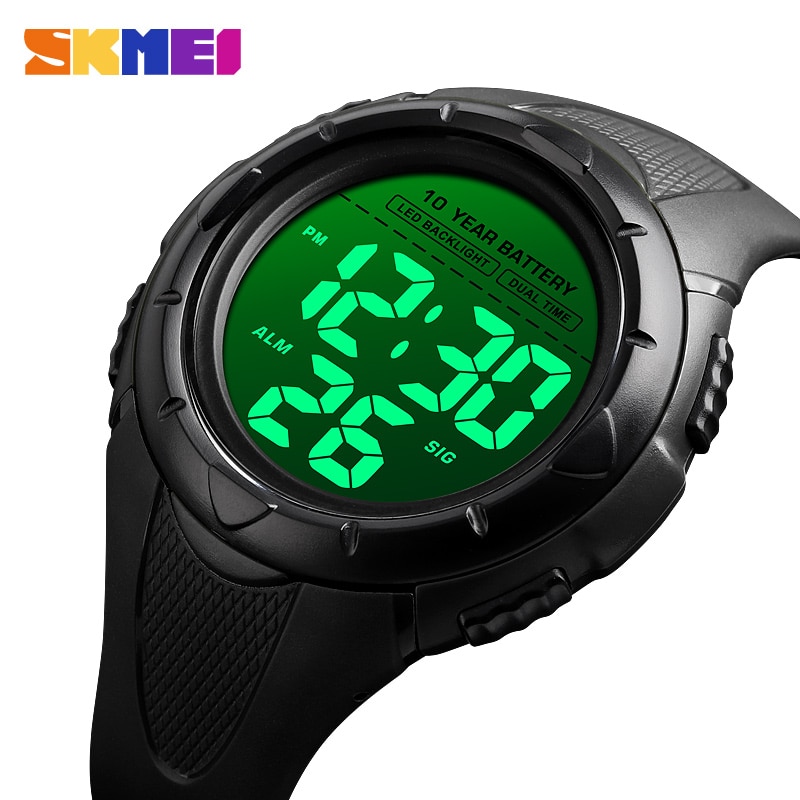 Skmei led digitaal horloge heren 2 tijd sport polshorloges heren chrono elektronische wekker 10 jaar batterij reloj hombre 1563 horloges