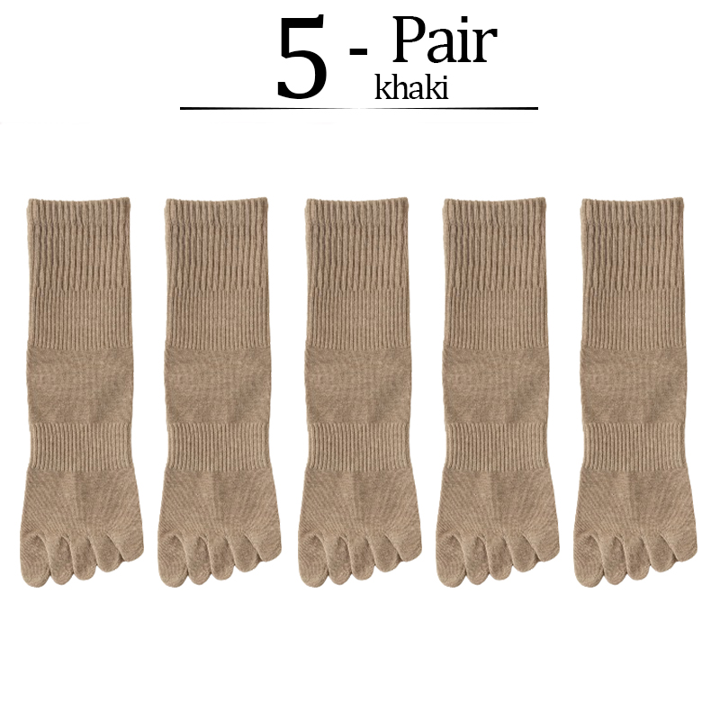 5 Pairs/lot Women Five Fingers Socks 100% Cotton Solid Colour Ladies Split Toe Sports Socks Spring Autumn Harajuku Toe Socks: LIGHT BLUE