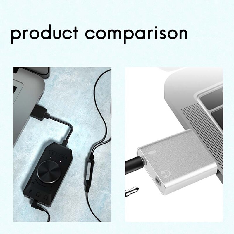 USB Sound Card 7.1 Channel 3.5Mm Audio Interface USB2.0 Microphone Headset Game Sound Card For PC Laptop Tablet