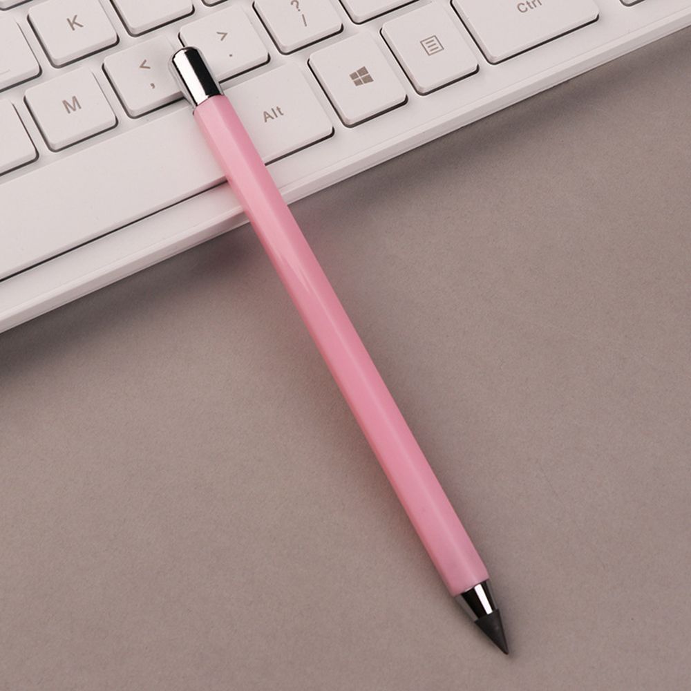 Lápiz eterno de creatividad, sin tinta, escritura ilimitada, respetuoso con el medio ambiente, bolígrafo de firma, papelería de oficina, estudiantes: Pink
