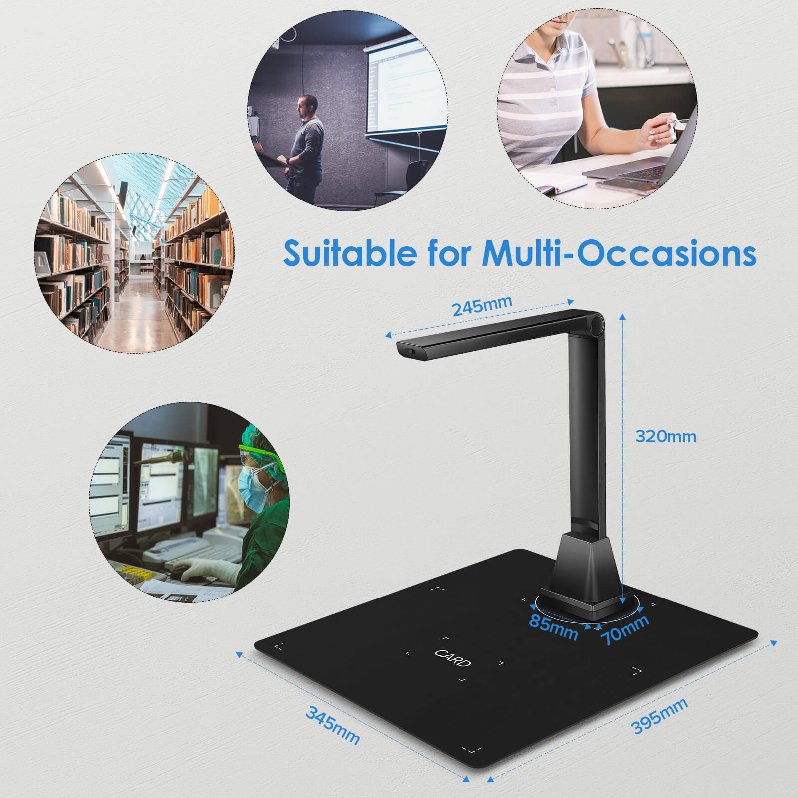 Portable document camera scanner a4 usb for book p vicedeal