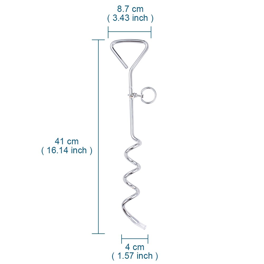 Hond Tie Out Stake En Kabel 16 Ft Schroef Anker Down Post Staal Puppy Spiraal Stake Voor Hond Kat Huisdier dieren