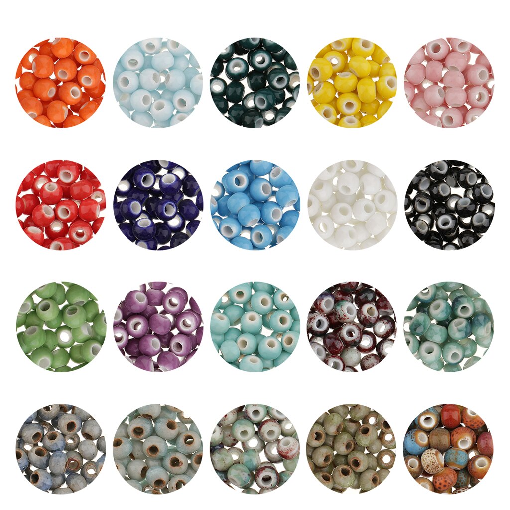 100 stk keramiske porcelænsperler - mellemperler - - smykkedel -