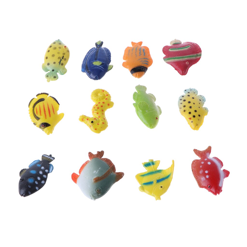 12-piece Plastic Marine Animal Fish Model Educational Toy Party Bag Fillers