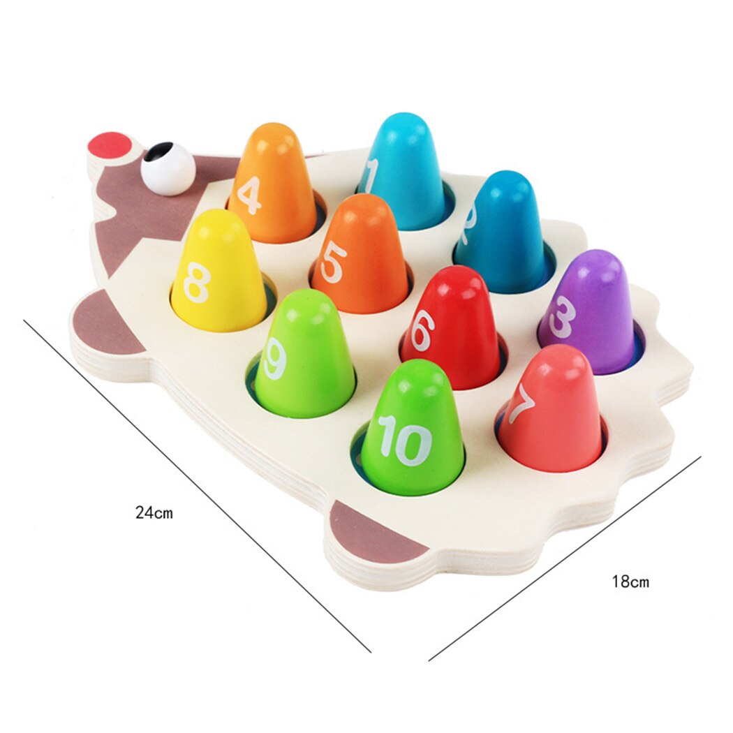 3D Wooden Hedgehog Puzzle - Math Learning Toy for Toddlers & Kids