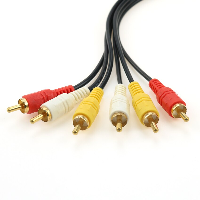 1.5M 3M 5M 4N OFC 3 to 3 audio video AV cable TV set-top box cable 6 in one 3RCA Male Extension AV Cable