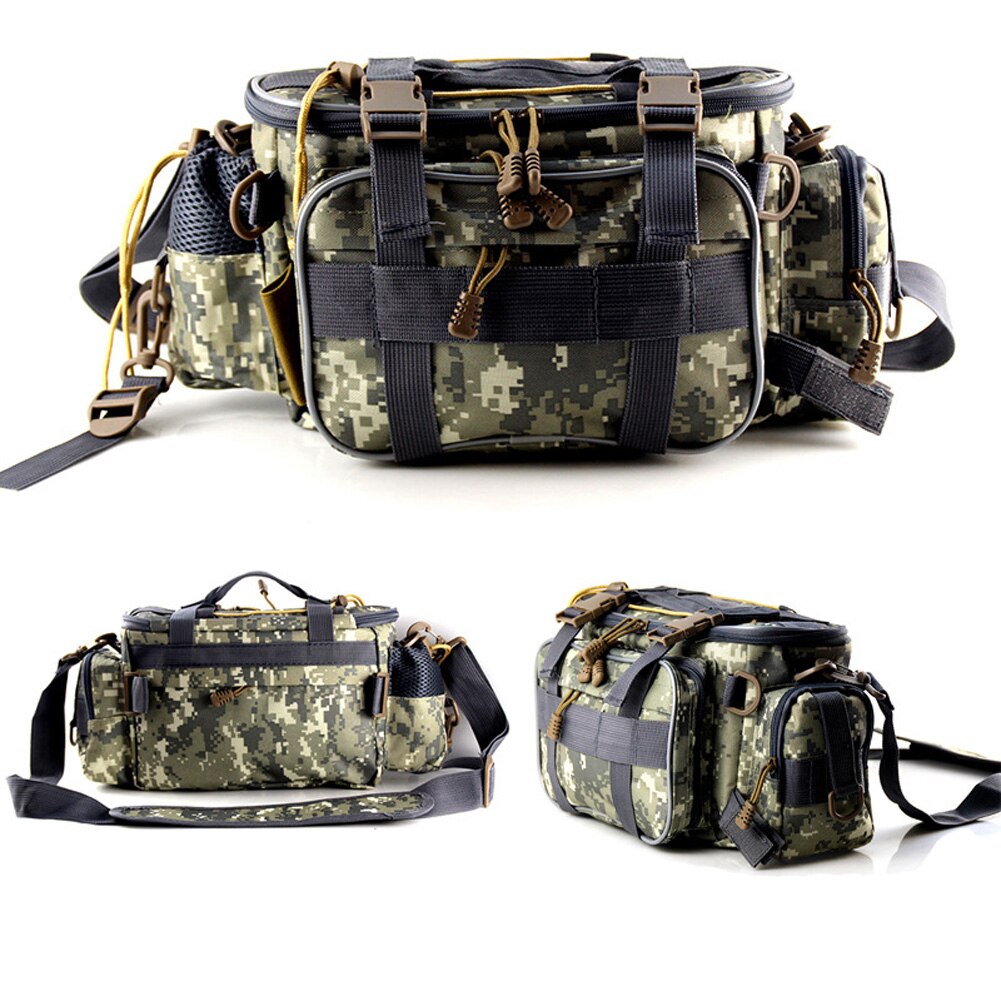 Multi-fonction sac de pêche étanche Sports de plein air taille Pack leurres de pêche sac de rangement de vitesse unique pêche bandoulière sac à main