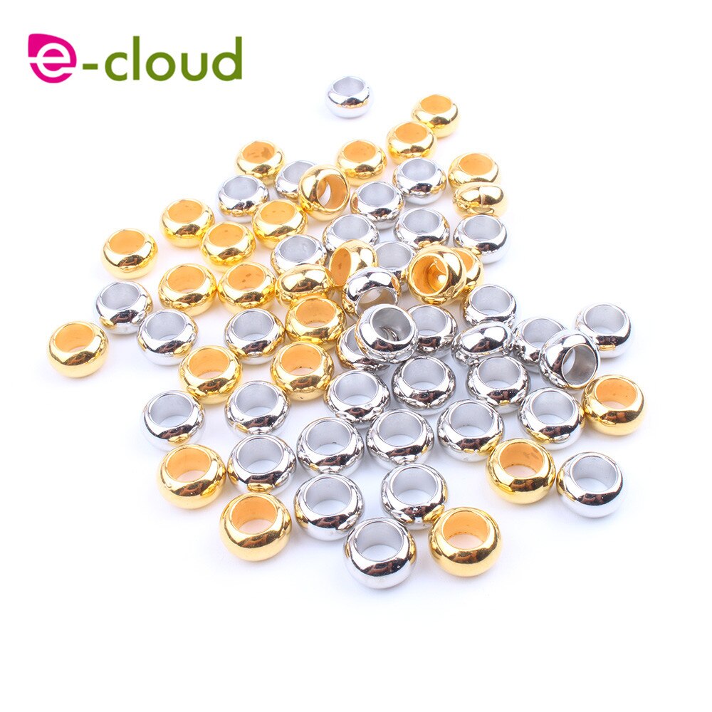 Electroplate Hair Cuff Braids 10mm 50Pcs 100Pcs gold silver Dreadlock Rings Hair Beads For Braids For Girls DIY hair accessory