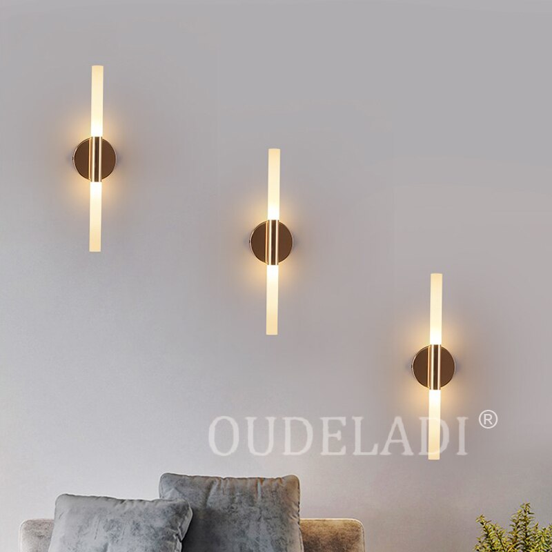 Modern metal tube pipe up down LED wall lamps Bedroom foyer washroom living room toilet bathroom wall light lamp