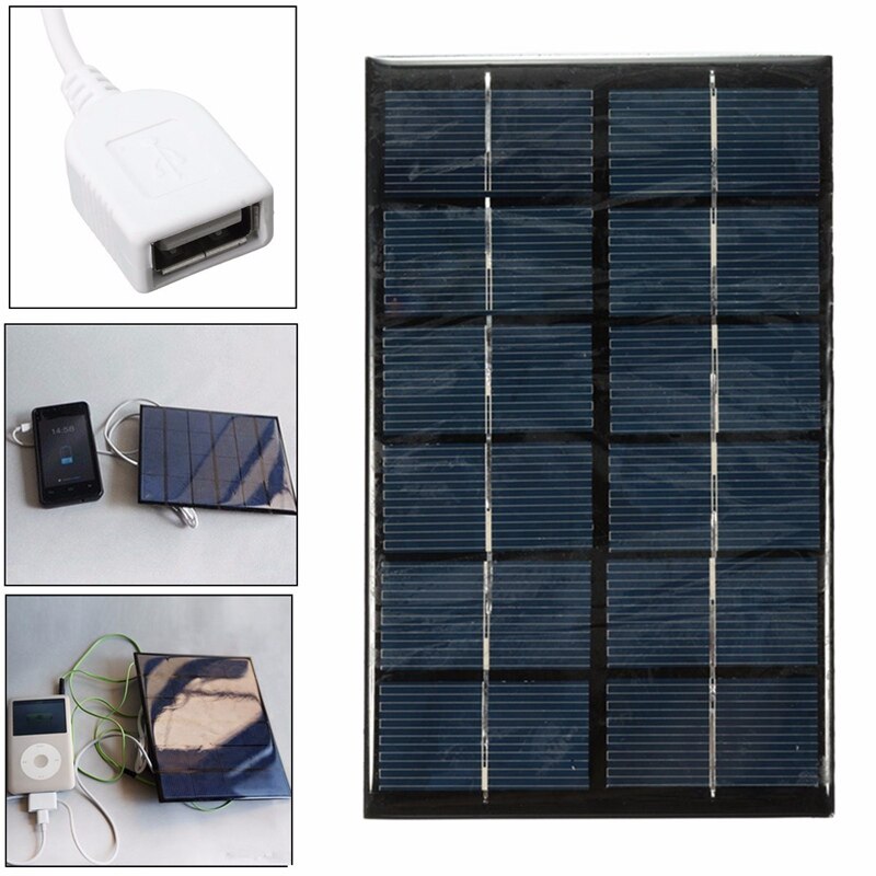 6V 2W Solar Panel Fotovoltaico USB Battery Charger Polycrystalline