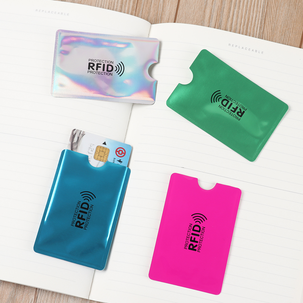 5 kpl rfid -lompakon esto lukijalukko pankkikortin pidike id pankkikorttikotelon suojaus metalli luotto nfc -pidike alumiini