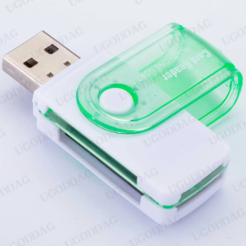 4 in 1 USB Memory Card Reader USB 2.0 to SD Micro SD TF MS M2 Card Adapter for Computer Android Mobile Phone: Silver