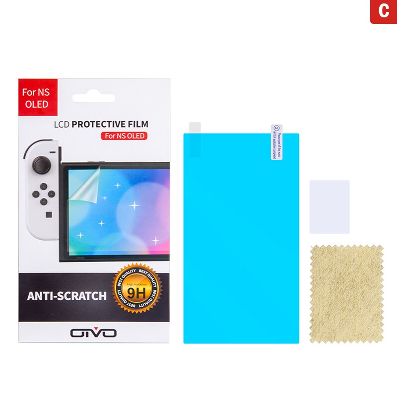 For Nintendo Switch OLED Console Model Lite Tempered Glass Screen Protector: C