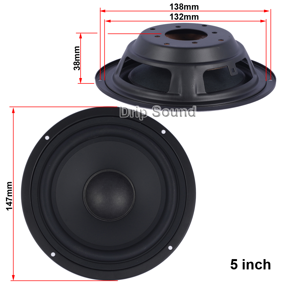 3"/4"/5"/6.5"/8"/10" inch Speaker Passive Radiator Horn Woofer Diaphragm Radiator Auxiliary Bass: 2pcs / 5 inch (147mm)