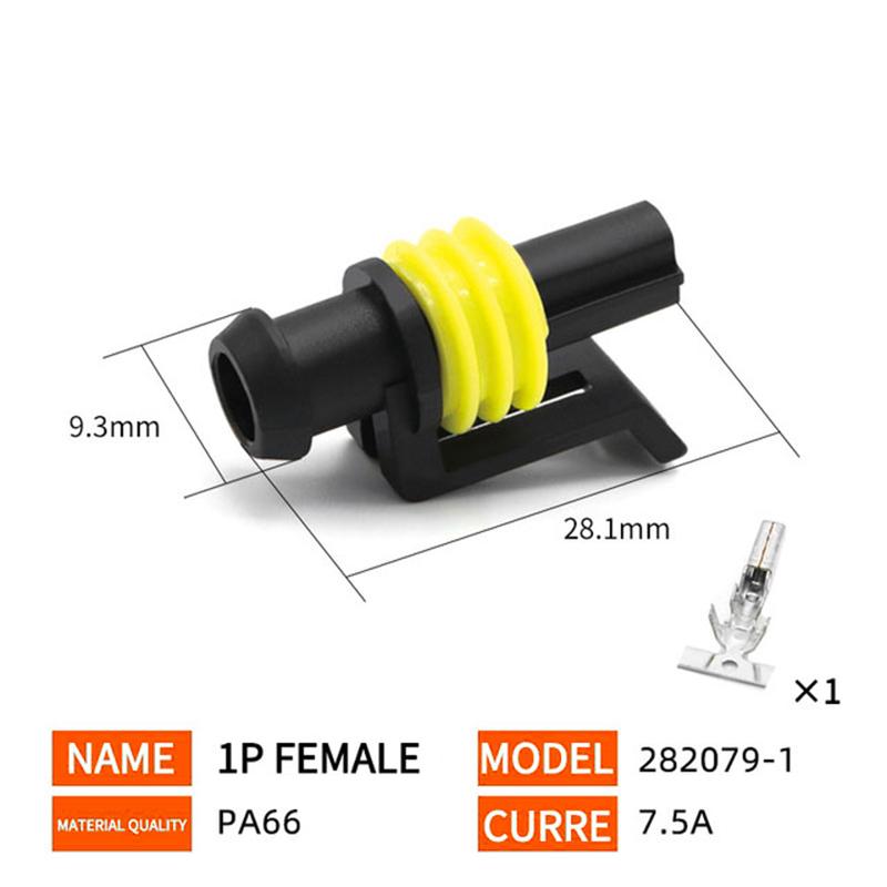 20/50/100Sets 1/2/3/4/5/6 Pin Way AMP Tyco Super Sealed Automotive Wire Connector Electrical Male Female Plug Terminals for Cars
