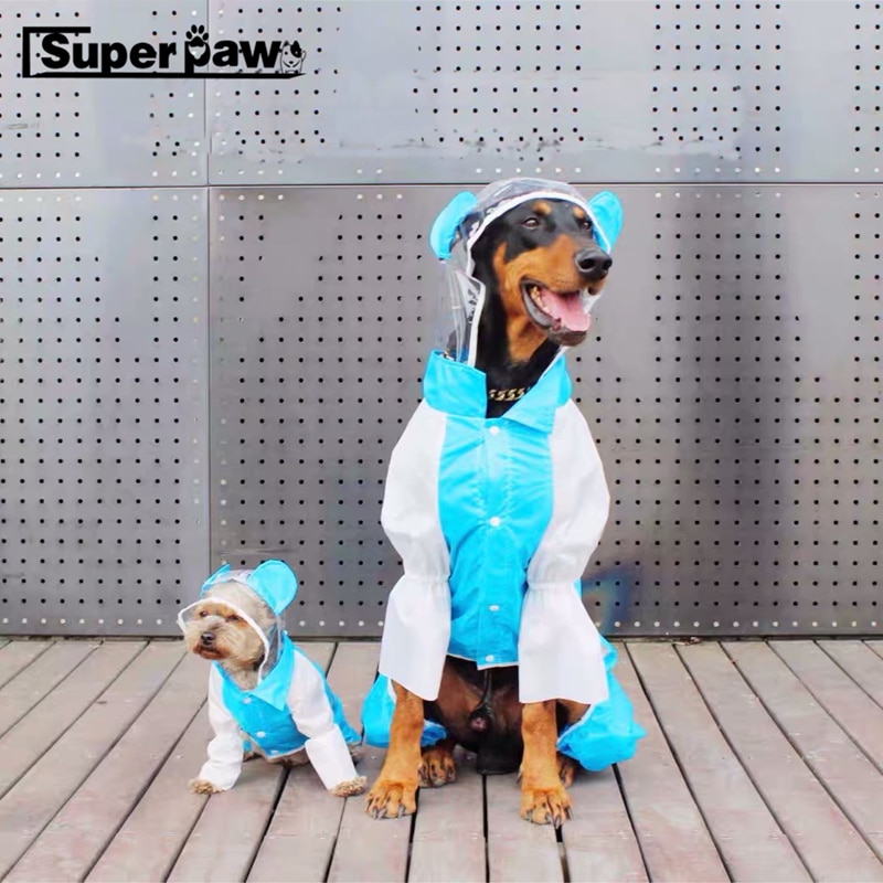 Pet Dog Raincoat Waterproof Jacket For Small Medium Large Dogs Rain Coat Pet Clothes Puppy Doberman Schnauzer Pug TLC20
