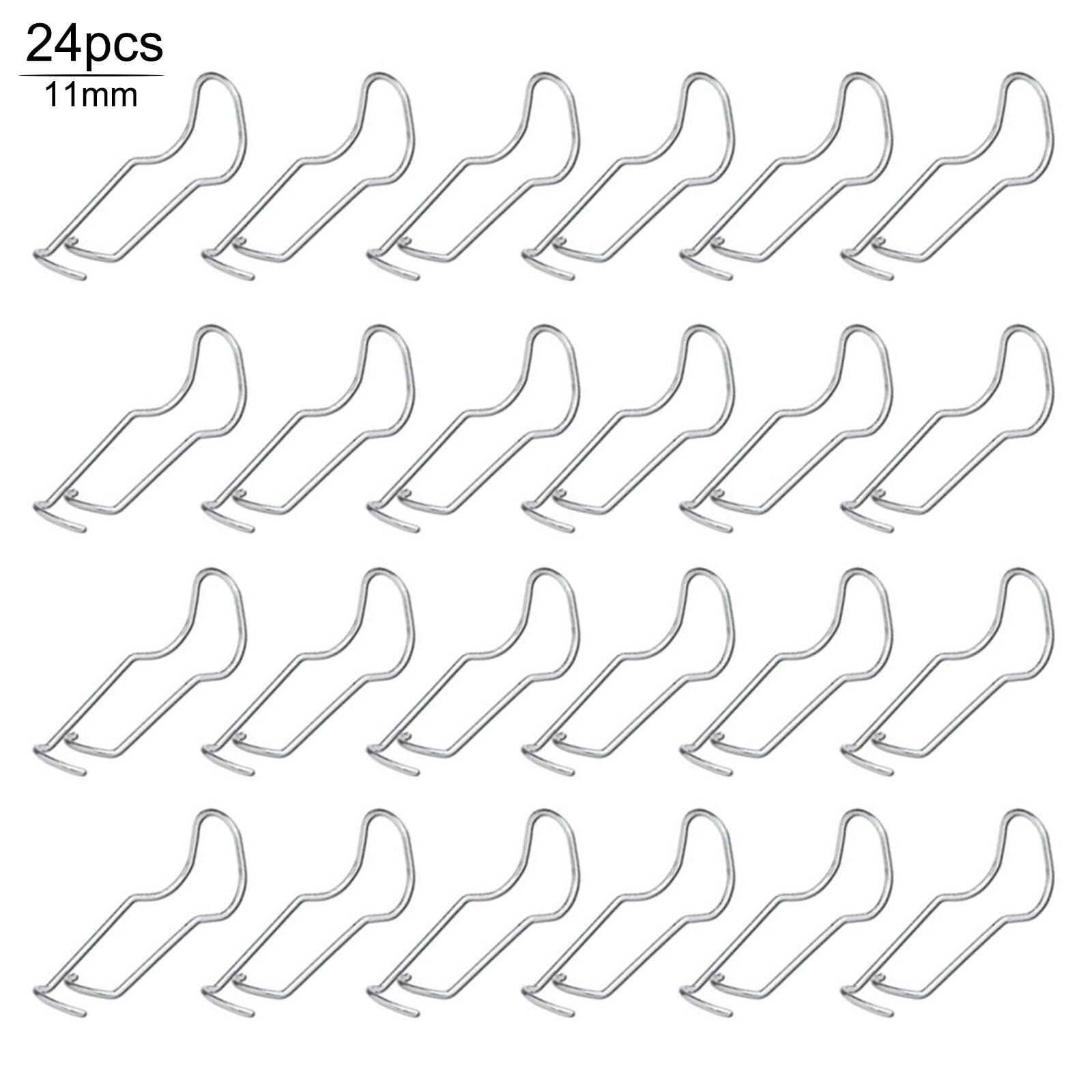 Clip Fixing Clamp Connector Buckle Kits Steel Wire Silver 24pcs For Flower Bracket Easy To Use And Install Garden Pipe Support