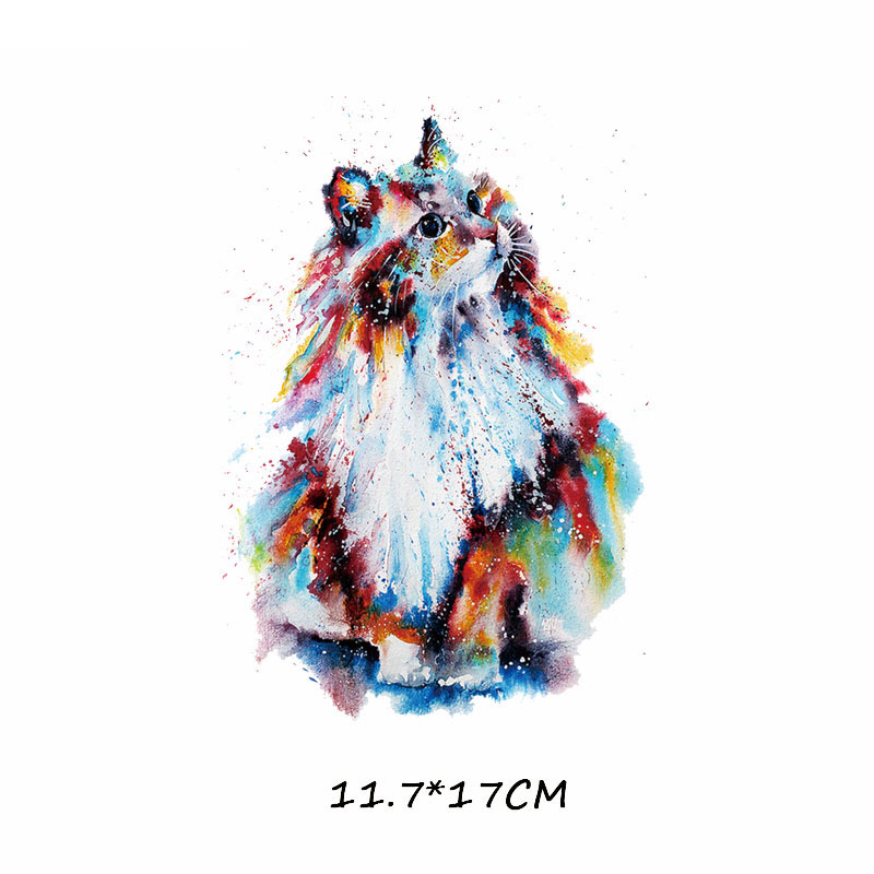 Kleurrijke Dier Patch Ijzer Op Transfer Uil Vlinder Tijger Kat Patches Voor Kleding Diy T-shirt Applique Warmteoverdracht Vinyl H: 651