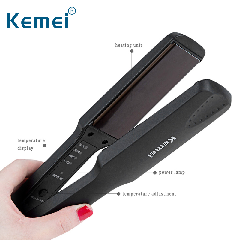 Kemei – fer à lisser en céramique Tourmaline, plaque chauffante, outil de coiffure, lissage rapide