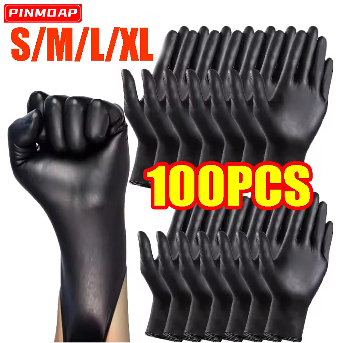 100/50/20/10 stücke Schwarz Nitril Handschuhe Verdickte Einweg Reinigung Friseur Handschuhe Wasserdichte Haushalts Industrie Handschuhe
