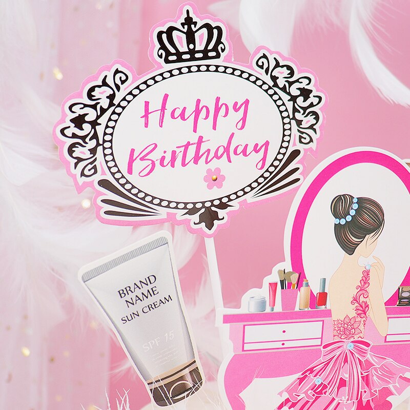 6pcs/set Modern Lady Birthday Cake Topper Women's Theme Cake Decor Toppers High Heel Bag Sunglasses Perfume Cake Toppers