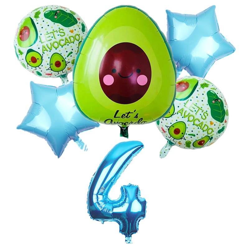 6 Stuks Helium Avocado Fruit Thema Party Ballon Cartoon Aluminium Folie Air Ballonnen Baby Shower Verjaardagsfeestje Decoraties Kids Speelgoed: Donker Kaki