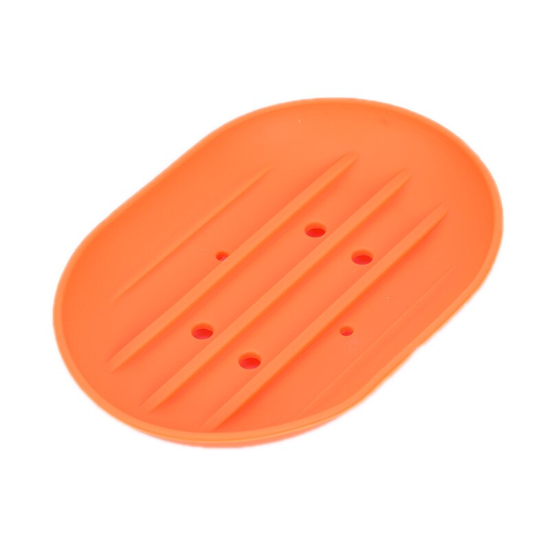 1pc Silicone Flexible Soap Dish Plate Bathroom Soap Holder Travel Holder Dish Candy Color Bathroom Soap Dish