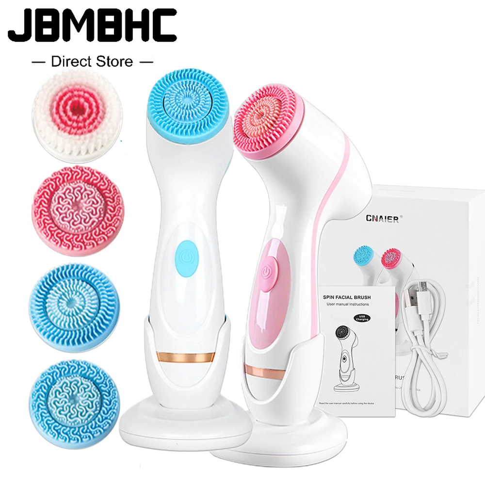 Cepillo de limpieza eléctrico 3 en 1, limpiador Facial ultrasónico, masajeadores faciales, cepillo de limpieza giratorio sónico, herramienta de limpieza profunda Facial