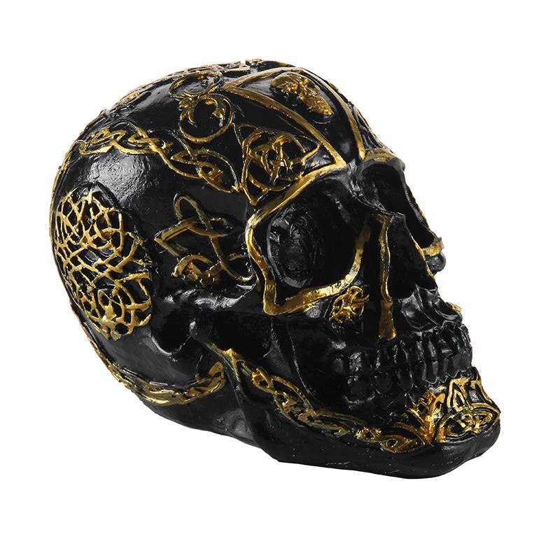 Resin Human Skull Model Party Horror Bar Prop Decor Black