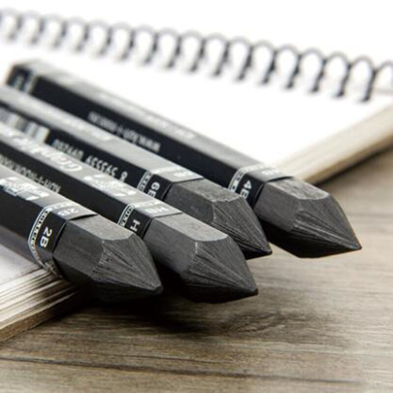 Crayons hexagonaux pour Graphite, 4B/HB/2B/6B, élément plein plomb, pour dessin, tige en carbone, croquis, crayon à charbon