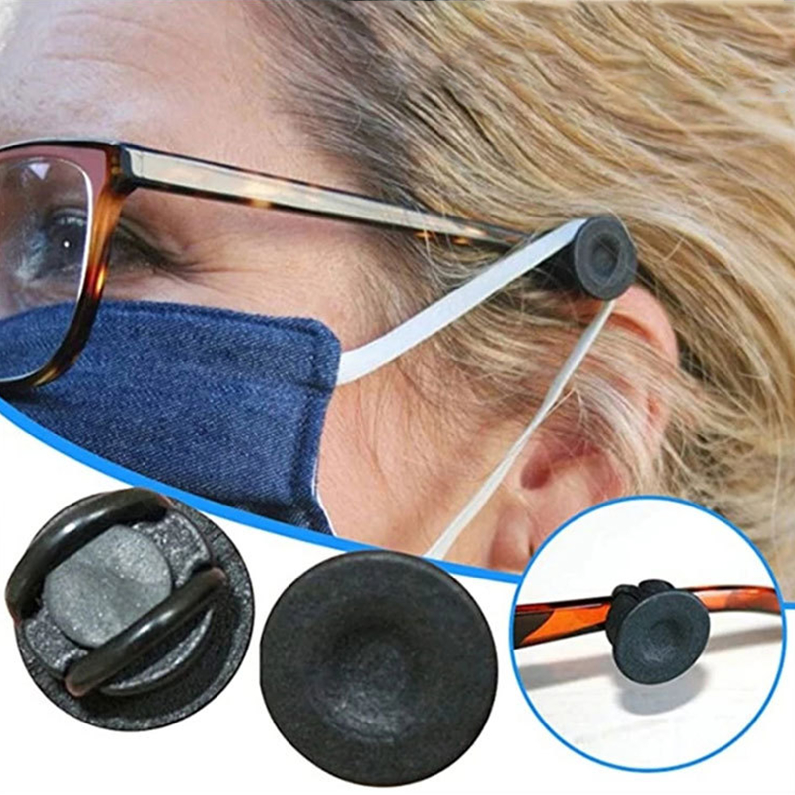 Soporte de 2 piezas para mascarillas faciales, Clips ajustables para aliviar el dolor causado por el uso de máscaras, salvaorejas