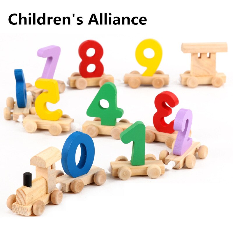 Houten Digitale Splicing Kleine Trein Handen-Op Wijsheid Vroege Onderwijs 3-5 Jaar Oud Speelgoed Voor Kinderen houten Speelgoed Voor Kinderen