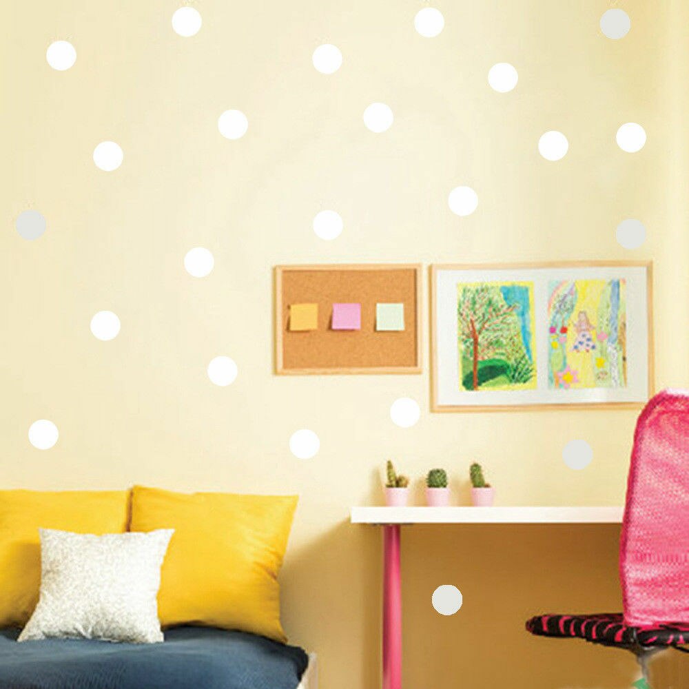 Sparadrap mural doré à pois, 126, décoration pour pépinière de fille: WHITE