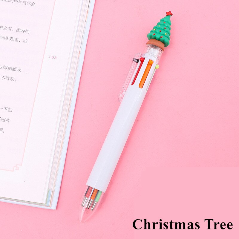 Lot De 24 Stylos à Bille De Noël - 6 Couleurs, Motifs Père Noël, Bonhomme De Neige, Renne - Idéal Pour Calendrier De L'Avent, Petits Cadeaux, Fêtes