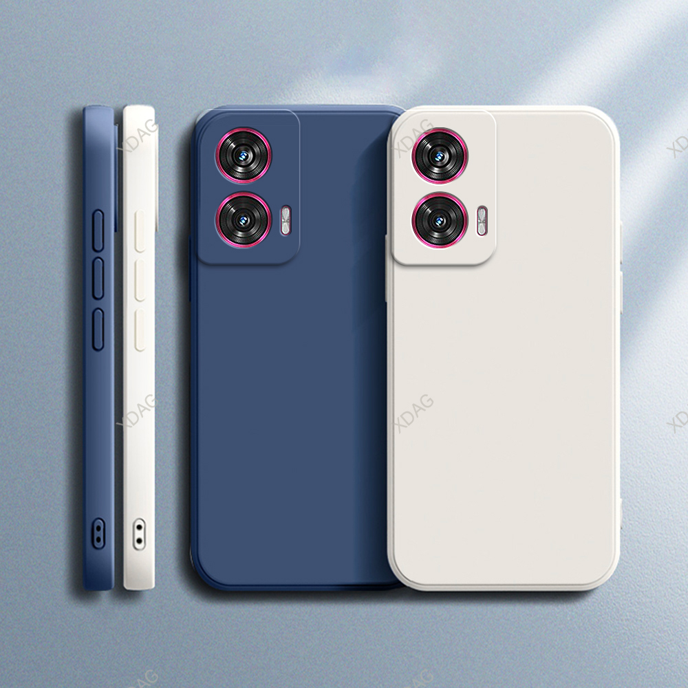 Funda de teléfono de Color puro contraído para Moto Motorola Edge 50 Edge50 Fusion 5G, carcasa trasera Original suave de silicona líquida Simple de 6,7 pulgadas