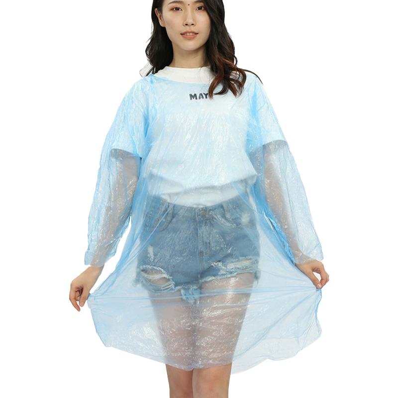 1pc Disposable Raincoat Hooded Silk Adult Rain Poncho Portable Plastic Outdoor Travel Hiking Camping Rain Coat Unisex Rain Gear