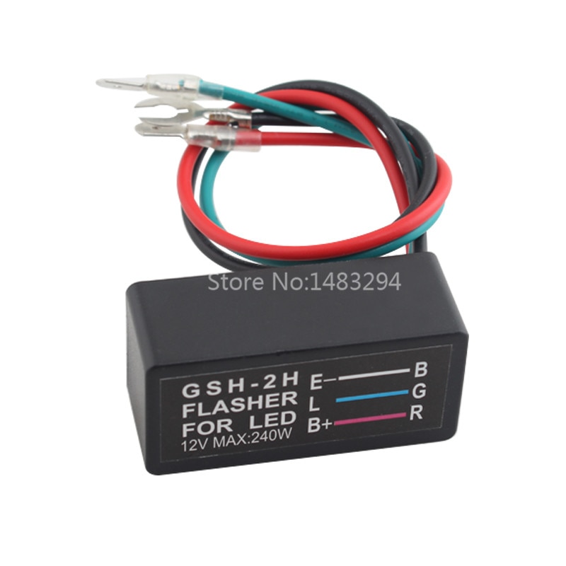 Black 12V 240W 3-Pin Turn Signal Flasher Relay For Motorcycle ATV LED Light Lamp